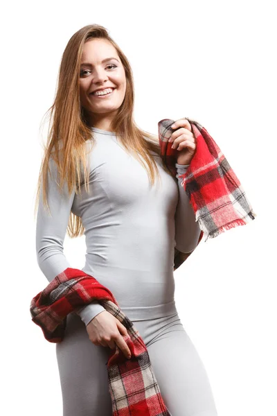 Passar kvinnliga bär thermoactive underkläder — Stockfoto