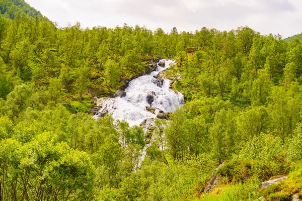 Waterfall along the Aurlandsfjellet Norway — Stock Photo, Image