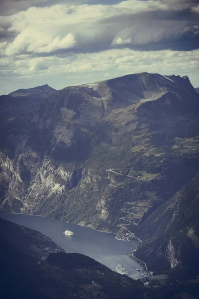 Fjord Geiranger from Dalsnibba viewpoint, Norway — Stock Photo, Image