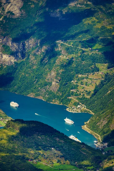 Fjord Geiranger tól Dalsnibba Viewpoint, Norvégia — Stock Fotó