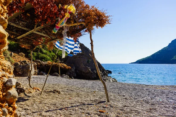 Spiaggia di sabbia e mare, Grecia — Foto Stock