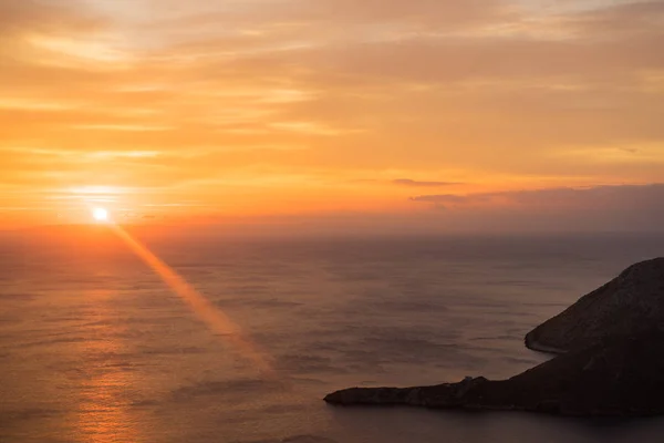 Côte grecque au lever du soleil Péloponnèse Mani — Photo