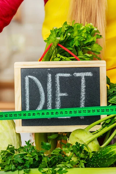 Grüne Ernährung Gemüse, Diät Zeichen — Stockfoto