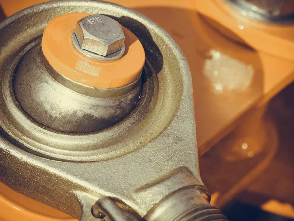 Detailed closeup of screw on indrustrial machinery — Stock Photo, Image