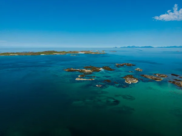 Gimsoya Adası, Lofoten Norveç deniz manzarası — Stok fotoğraf