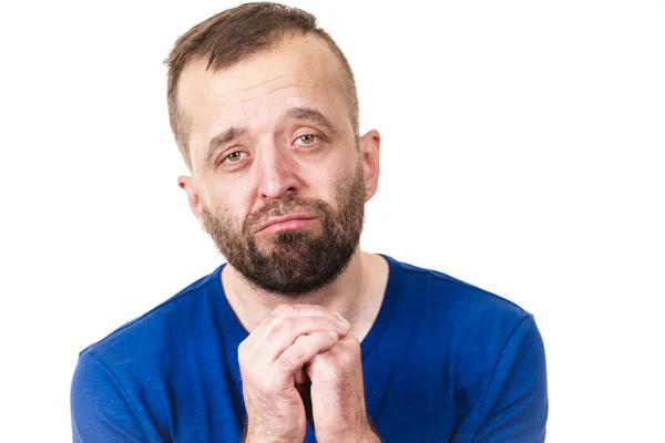 Man bedelen of verontschuldigend — Stockfoto