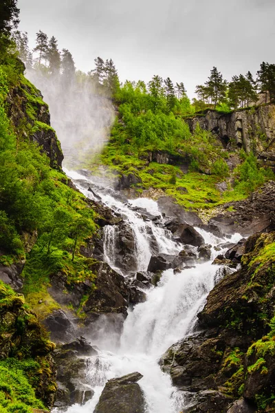 Latefossen wasserfall norwegen, hordaland — Stockfoto