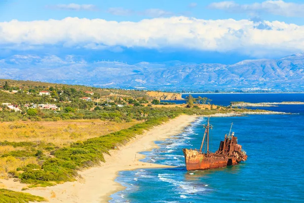Il famoso naufragio vicino Gythio Grecia — Foto Stock