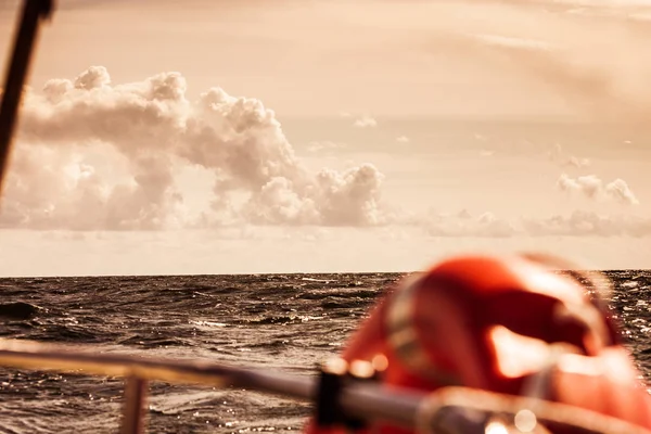 Sea view from yacht, sunny weather — Stock Photo, Image