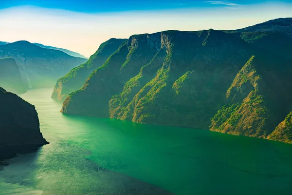 Fjord landscape Aurlandsfjord in Norway — Stock Photo, Image