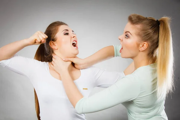 Две агрессивные женщины спорят — стоковое фото