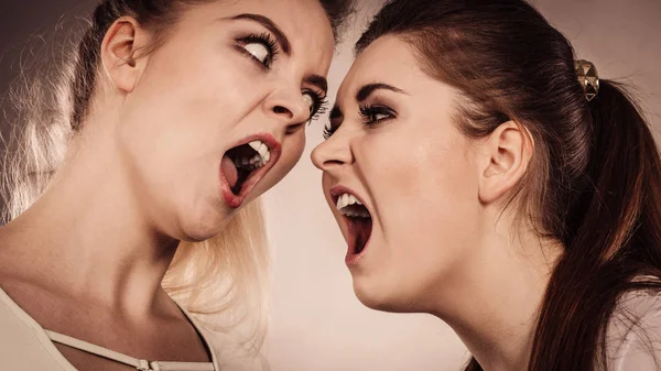 Две агрессивные женщины спорят — стоковое фото