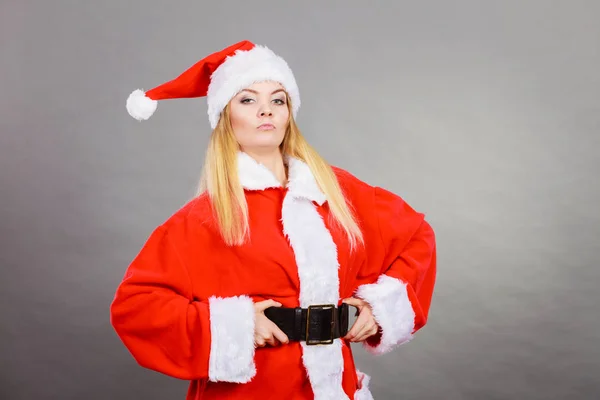 Confident woman wearing Santa Claus helper costume — Stock Photo, Image