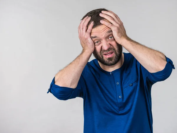 Worried man gesturing with hands — Stock Photo, Image