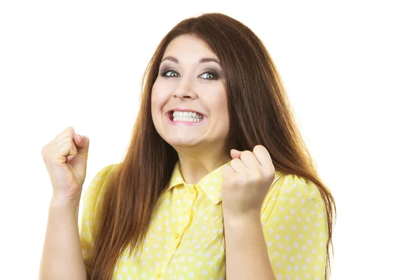 Portrait of beautiful cheerful young woman — Stock Photo, Image