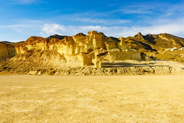 Enchanted City Bolnuevo Yellow Sandstone Shapes Rock Formations Murcia Spain — Stock Photo, Image