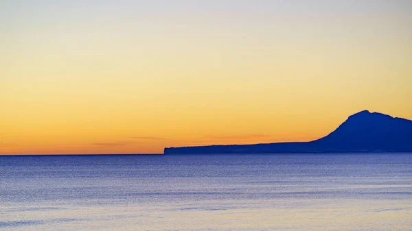 Sonnenaufgang Über Dem Meer Blick Vom Strand Gandia Valencia Spanien — Stockfoto