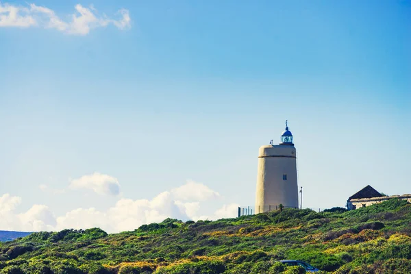 Carbonera Lighthouse Located Punta Mala Alcaidesa Spain Lantern Overlooks Strait — Stock Photo, Image