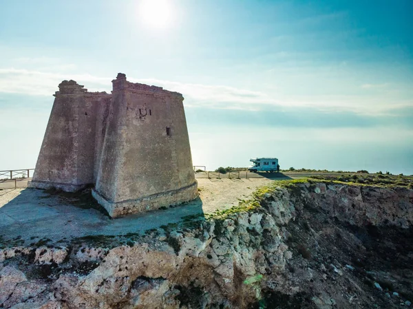 Camper Vehicle Mesa Roldan Tower Cabo Gata Nijar Natural Park — 图库照片