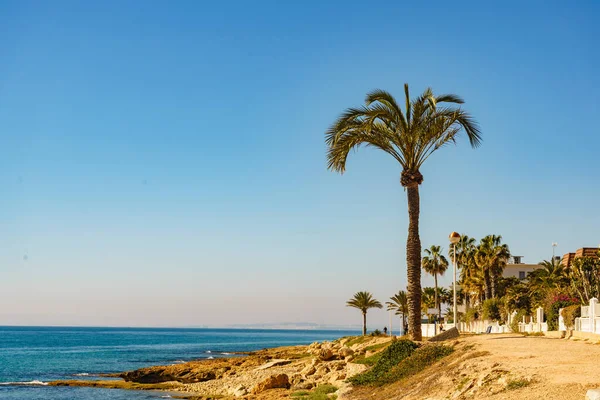 Güney Spanya Kıyı Manzarası Santa Pola Nın Akdeniz Kıyısı Spanya — Stok fotoğraf