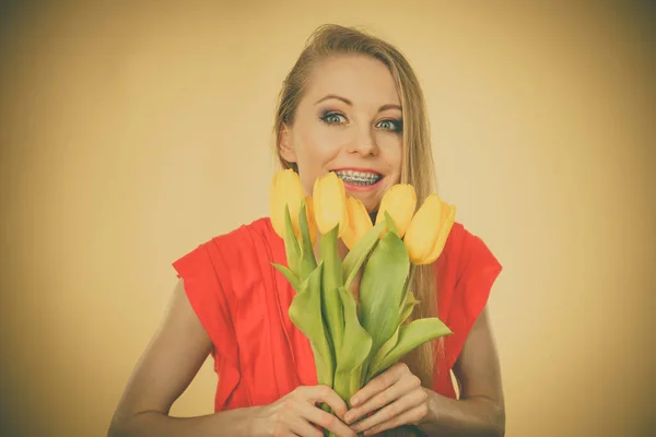 Internationale Vrouwendag Acht Maart Mooi Portret Van Mooie Vrouw Blond — Stockfoto