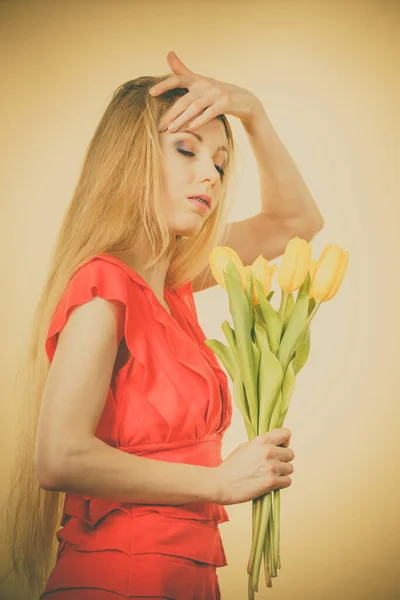 Día Internacional Mujer Ocho Marzo Hermoso Retrato Mujer Bonita Cabello — Foto de Stock