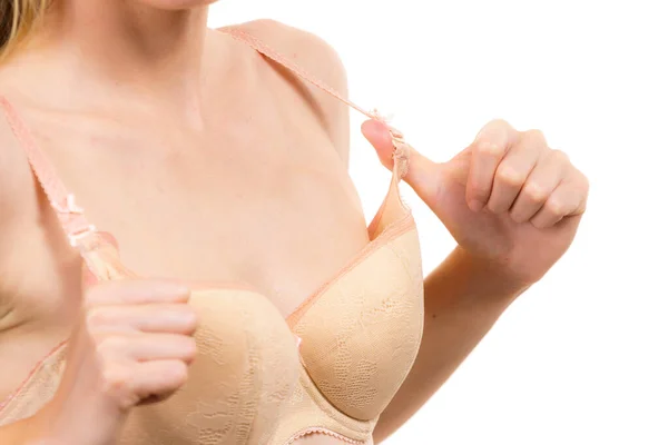 Woman Wearing Wrong Size Bra Stock Photo - Image of scoop, size: 289497774