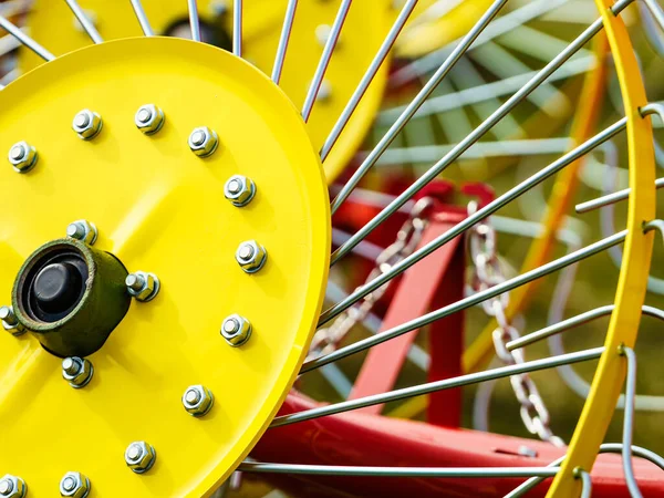 Tractor Rotary Wheel Hay Rake Agriculture Machine Detail View — Stock Photo, Image