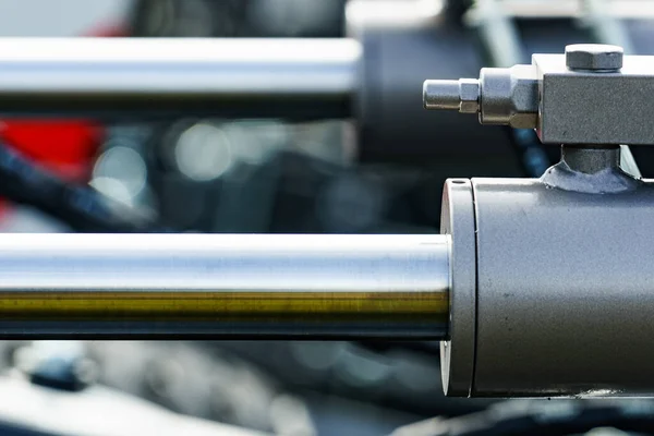 Hydraulic System Modern Heavy Machine Industrial Detail Piston Machinery Technology — Stock Photo, Image