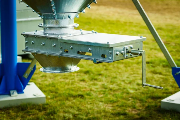 Grain Processing Machine Detail View Agricultural Silo Storage Tank Cultivated — Stock Photo, Image