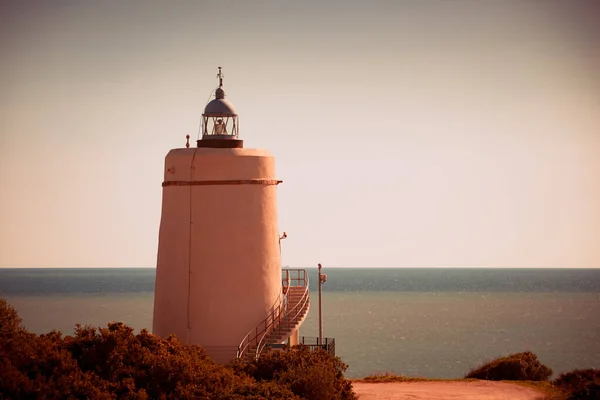 Carbonera Lighthouse Located Punta Mala Alcaidesa Spain Lantern Overlooks Strait — Stock Photo, Image