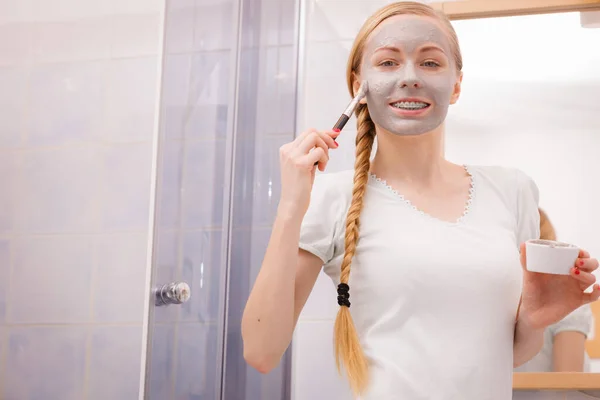 Pele Seca Facial Cuidados Com Corpo Tratamento Pele Casa Conceito — Fotografia de Stock