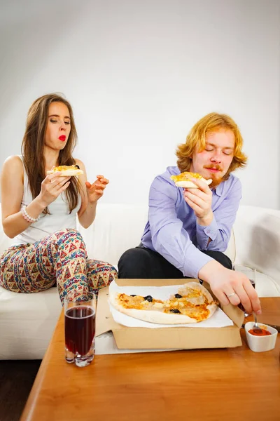 Mann Und Frau Verbringen Zeit Miteinander Paar Oder Freunde Essen — Stockfoto