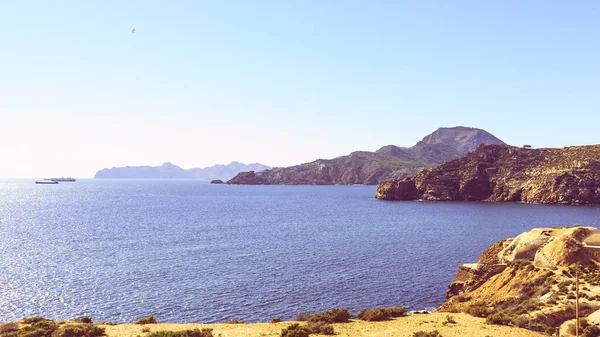 地中海沿岸の風景 海岸の遺跡 カルタヘナ近くのスペイン語海岸線 ムルシア州 — ストック写真