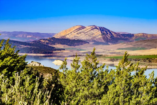 Paysage Naturel Espagnol Lac Embalse Del Guadalhorce Campagne Environnante Réservoir — Photo