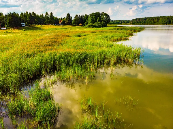 Lac Kierwik Dans Lac Masuria Pologne Vue Aérienne Paysage Vert — Photo