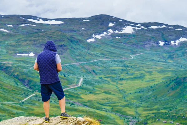 Touristen Genießen Die Berglandschaft Nationale Touristische Aussichtsstraße Sognefjellet Norwegen — Stockfoto