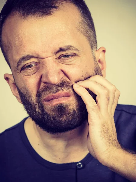 Portrait Homme Adulte Souffrant Douleurs Dentaires Problème Dentaire Concept Problèmes — Photo