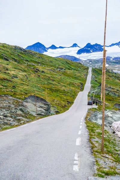Асфальтовая Дорога Горах Северо Западе Норвегии Туристический Маршрут Согнееллет Норвегия — стоковое фото