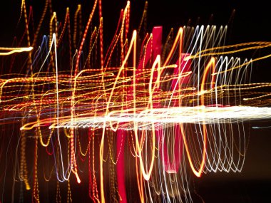 Renkli soyut ışık ve gece bulanık arka plan