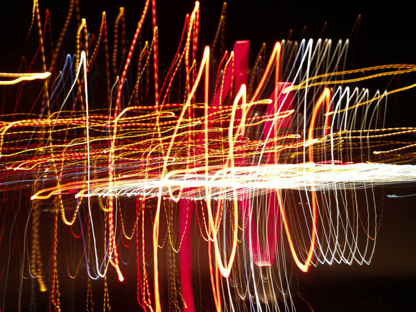 Colorful abstract light and blurred background on night