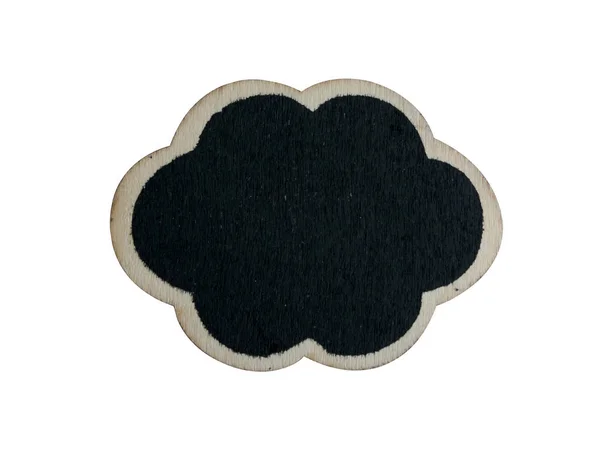 Etiqueta de madera negra sobre fondo blanco —  Fotos de Stock