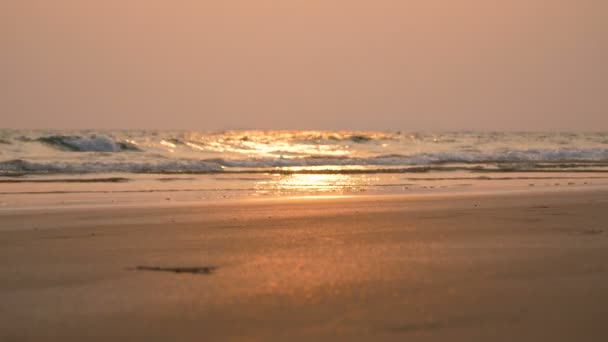 Mare Onda Spiaggia Sabbia Sera — Video Stock