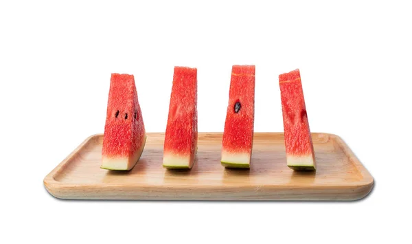 Semangka di piring kayu — Stok Foto