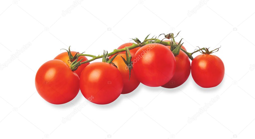 Group tomatoes isolated on the white background