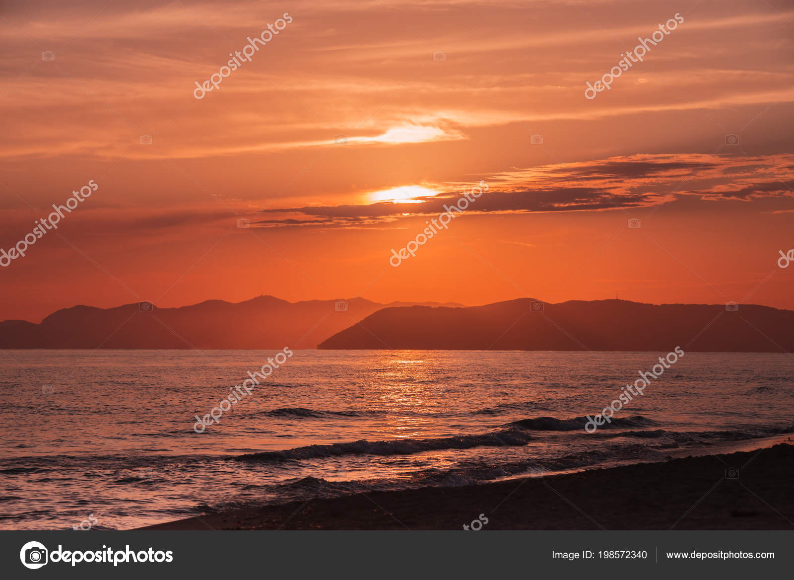 Coucher De Soleil Sur La Mer Arrière Plans Pour Citations