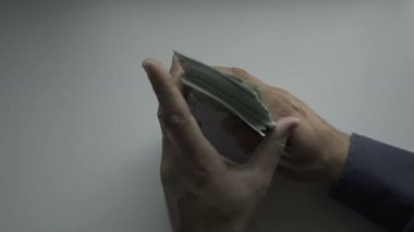 Para, sorunsuz döngü video erkek el bir sürü yüz Euro fatura sayma Sayım