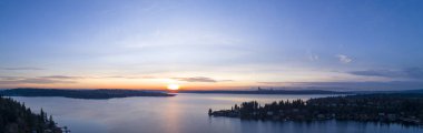 Lake Washington Panoramic View From Bellevue to Seattle clipart