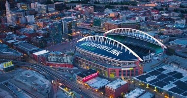 Seattle Washington ABD - 12 Mart 2018 yüzyıl bağlantı alan spor Stadyumu havadan görünümü