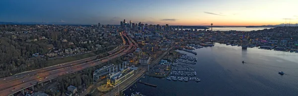 Seattle Lake Union Downtown Waterfront Islas San Juan Vista Panorámica — Foto de Stock